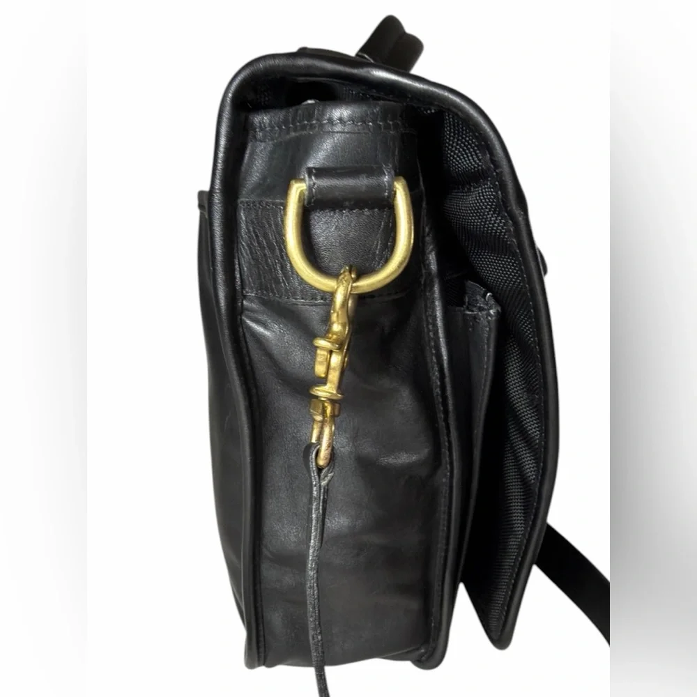 Coach Vintage Briefcase Bag 0514 Black Glove Tanned Leather Top Handle Crossbody